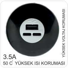USB TYPE C * 2 ve A ŞARJ CİHAZI